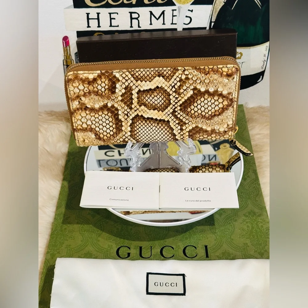 🔥 RARE GUCCI GG PYTHON LONG ZIP WALLET FULL INCLUSION